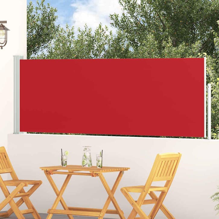 vidaXL Tuinscherm uittrekbaar 100x300 cm rood, Tuin en Terras, Parasols, Nieuw, Verzenden