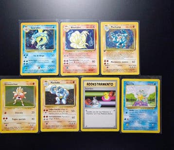 Pokémon - 7 Card - Gyarados Holo - Ninetales Holo - Machamp, Nieuw