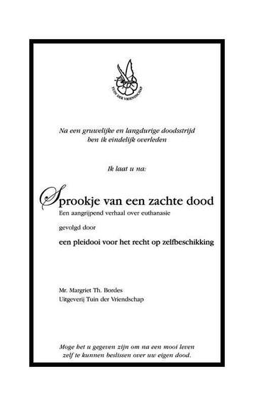 Sprookje van een zachte dood 9789080731042 M.Th. Bordes, Verzenden, Gelezen, M.Th. Bordes