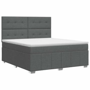 vidaXL Boxspringbed met matras Donkergrijs 140 x 190 cm Stof, Verzenden, Nieuw