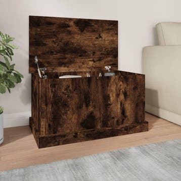 vidaXL Opbergbox 70x40x38 cm bewerkt hout gerookt, Verzenden