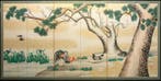 Un paravent japonais à six panneaux (bybu, ) représentant