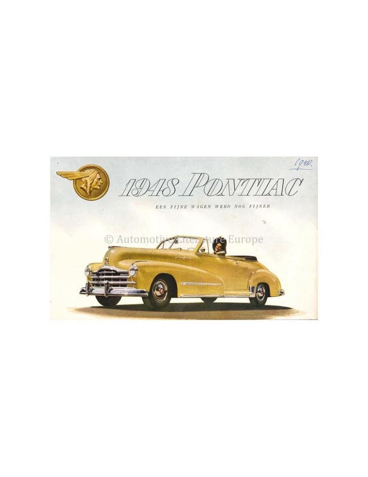 1948 PONTIAC PROGRAMMA BROCHURE NEDERLANDS, Livres, Autos | Brochures & Magazines