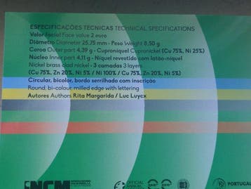 Portugal. 2 Euro 2024 Equipa Olímpica Portugal Proof