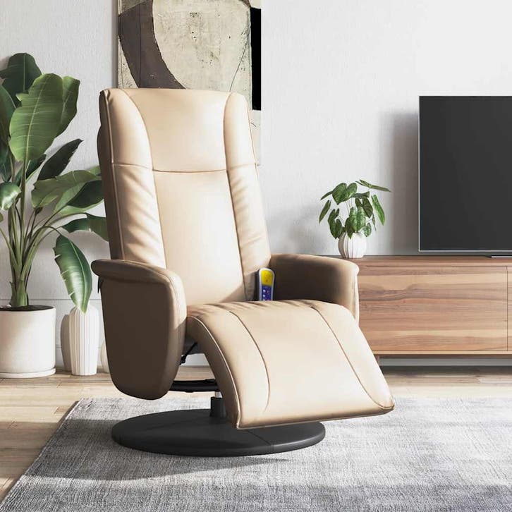 vidaXL Massagestoel verstelbaar met voetensteun kunstleer, Huis en Inrichting, Fauteuils, Nieuw, Verzenden