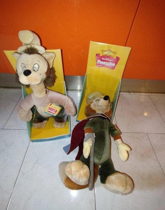 Disney - Figuur - La Volpe e il Gatto peluche Walt Disney, Collections, Disney
