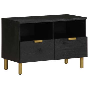 vidaXL Tv-meubel 70x33x46 cm bewerkt hout zwart, Verzenden