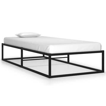 vidaXL Bedframe metaal zwart 90x200 cm, Verzenden