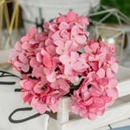 Hortensia hydrangea bundel roze rood zijdenbloem 6 takken