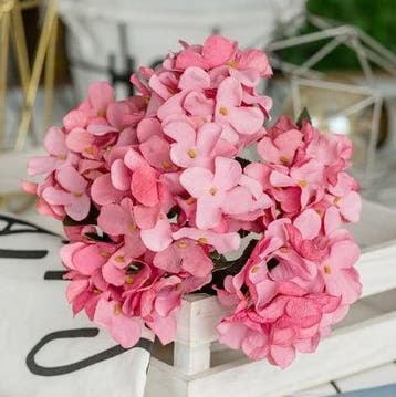 Hortensia hydrangea bundel roze rood zijdenbloem 6 takken, Nieuw