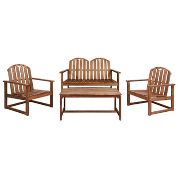 vidaXL 4-delige Loungeset massief acaciahout, Verzenden, Nieuw, Loungeset