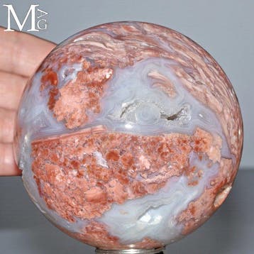 Zeldzame agaatformatie - Sakura Agate Sphere - Natuurlijke, Verzamelen
