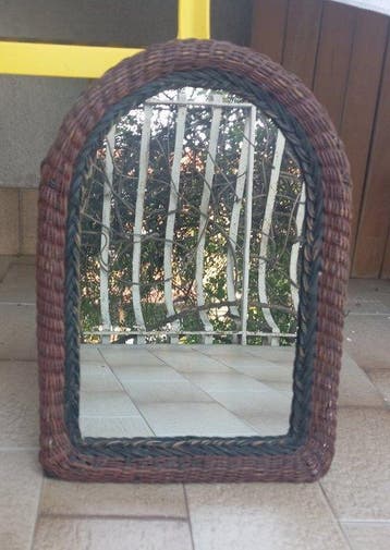 Miroir- Rétro - Rattan/Vimini, Antiek en Kunst