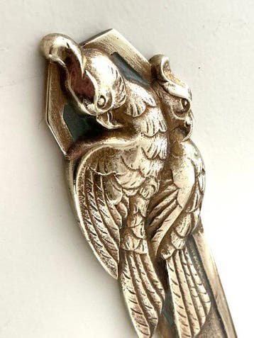 Bronzen art deco - Briefopener - Brons, versierd met