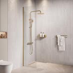 Douchewand Florida 40 x 200 cm Goud – Transparant Glas, Verzenden, Nieuw