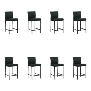 Set van 8 Leren barkrukken Bright laag - Toledo Nero, Nieuw, Leer, Ophalen of Verzenden, 90 cm of meer