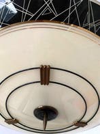 Lampe à suspendre - Opaline - suspension vintage 50s, Antiek en Kunst
