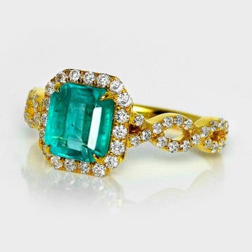 Sans prix de réserve - Bague - 14 carats IGI 1,62 ct vert