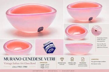 Murano - Bol - Verre de Murano, Antiquités & Art