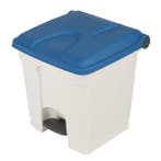 Pedaalemmer | Kunststof (Wit/Blauw) | 30L | Klapdeksel |, Verzenden, Nieuw in verpakking