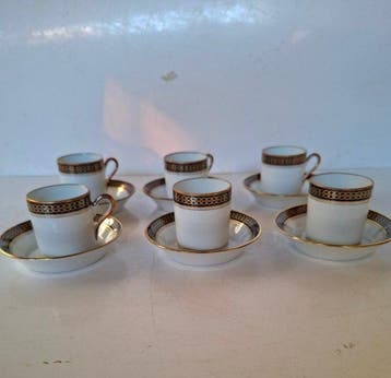 Richard Ginori - Koffieservies voor 6 (12) - Impero decoro