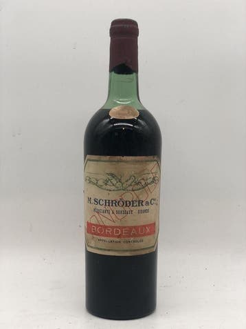 1 x 75cl Bordeaux M. Schröder 1947 (rood), Ophalen of Verzenden, Nieuw, Frankrijk, Rode wijn