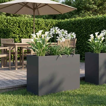 vidaXL Plantenbak Antraciet 60 x 30 x 40 cm Koudgewalst, Verzenden, Nieuw