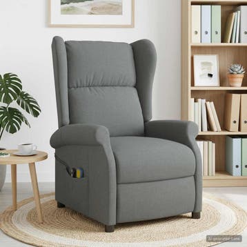 vidaXL Wingback elektrische massage relaxstoel Donkergrijs, Verzenden