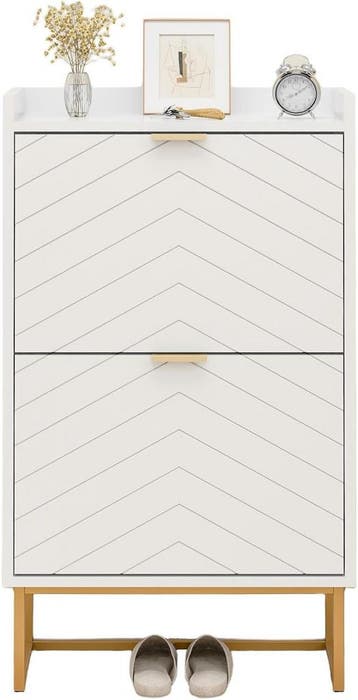 Schoenenkast - Schoenenrek - 50x24x103,5 cm - Wit - UEV, Verzenden, Nieuw