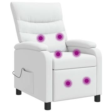 vidaXL Massage Relaxstoel Wit Kunstleer, Huis en Inrichting, Fauteuils, Verzenden, Nieuw
