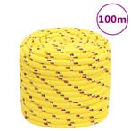 vidaXL Boottouw 16 mm 100 m polypropyleen geel, Verzenden, Nieuw