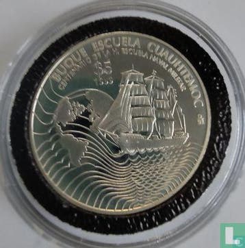 Mexico 5 pesos 1999 (PROOF) Centenary of military naval..., Timbres & Monnaies, Monnaies | Amérique, Verzenden, Losse munt