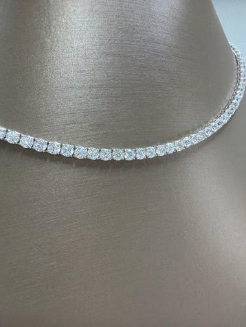 Halsketting - 14 karaat Witgoud - 15.30ct. tw. Diamant
