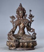 Statue, Green Tara Statue - 21 cm - Cuivre