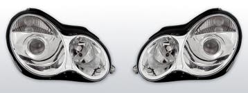 Koplampen | Mercedes W203 C-Klasse 2000-2004 | chroom, Auto-onderdelen, Verzenden, Nieuw