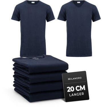 2dekans | Milanoro - 4-pack extra lange katoenen T-shirts -, Kleding | Heren, Ophalen of Verzenden, Nieuw