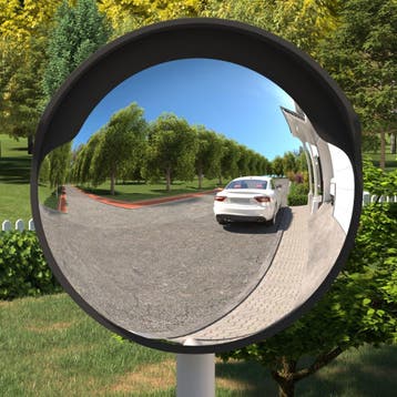 vidaXL Buiten Convex Verkeersspiegel Zwart Ø60 cm, Verzenden, Nieuw
