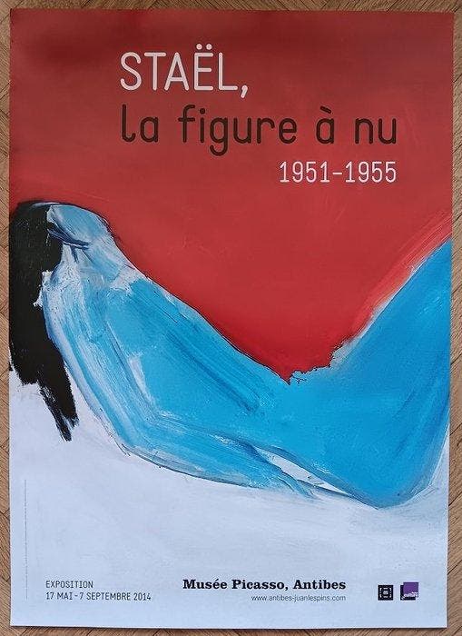 Nicolas De Stael - Affiche originale dexposition - La, Antiek en Kunst, Kunst | Tekeningen en Fotografie