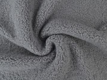 10 meter teddy bont - donkergrijs - Bouclé stoffen, Verzenden, 120 cm of meer, Polyester, Grijs
