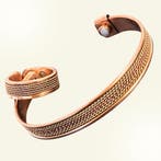 Set koperen gezondheids-klemarmband plus verstelbare ring, Ophalen of Verzenden