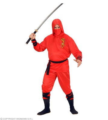 Ninja Kostuum Rood Heren, Verzenden, Nieuw