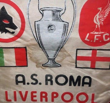 coppa dei campioni, roma liverpool - 1984 - Drapeau/fanion