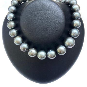Halsketting - 14 karaat Zilver, Witgoud Parel -, Handtassen en Accessoires, Nieuw