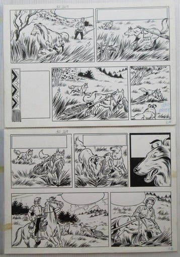 Bessy - Originele pagina (p.2) - De roodschimmel - 1, Livres, BD