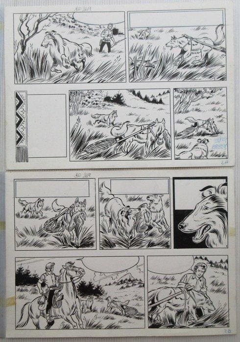 Bessy - Originele pagina (p.2) - De roodschimmel - 1, Livres, BD