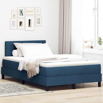 vidaXL Boxspring bed met hoofdeinde Blauw 120 x 200 cm Stof, Verzenden, Nieuw