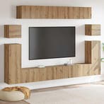 vidaXL TV Eenheden Wandgemonteerd 4 pcs Artisan Eiken, Huis en Inrichting, Verzenden, Nieuw