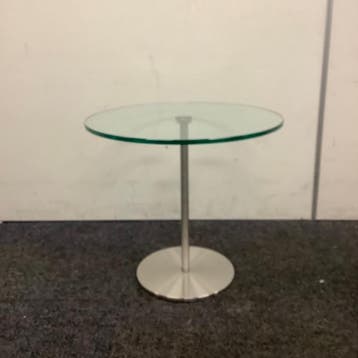 glazen bijzet tafel, (hxb) 40x45 cm, Metaform Bon, Huis en Inrichting, Gebruikt