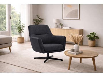Veiling - Fauteuils Emma - Draaibaar - Boucle -  Zwart, Maison & Meubles