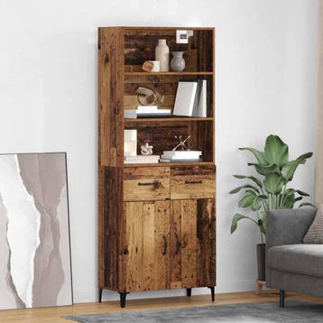 vidaXL Highboard Oud Hout 69,5 x 34 x 180 cm Bewerkt hout, Huis en Inrichting, Kasten | Dressoirs, Verzenden, Nieuw
